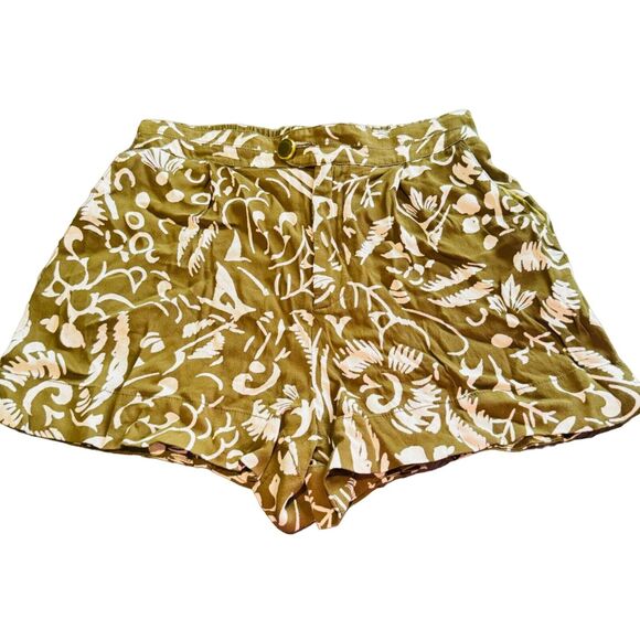 Anthropologie Ett:twa () Green & Cream Print Shorts Size Small - Picture 2 of 8